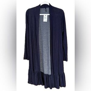 Elegant Navy Open Front Cardigan